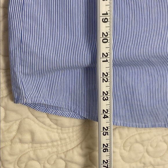 Banana Republic Button Down Shirt Seamed Sleeves Blue Stripes Size Medium - Picture 7 of 7